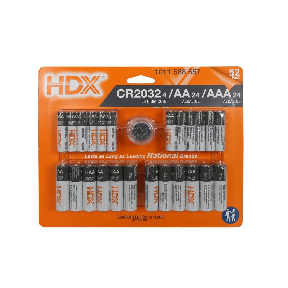 HDX Battery Multipack (AAA 24ct, AA 24ct, and CR2032 4ct