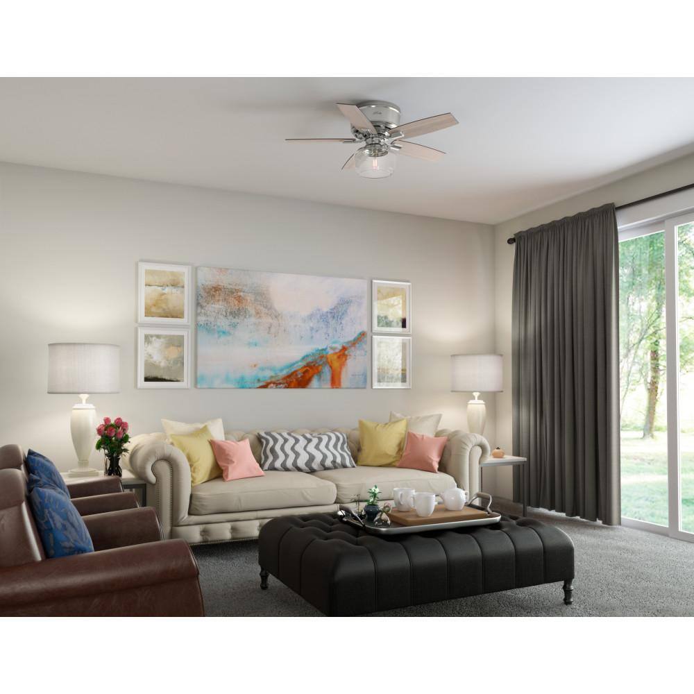 Brushed Nickel 44" Ceiling Fan with Remote and LED Light