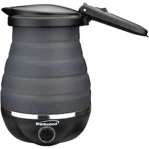 3.4-Cup Black Dual-Voltage Collapsible Travel Kettle