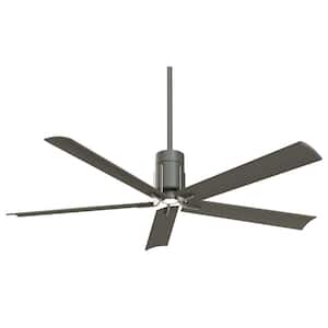 Clean 60 in. Integrated LED Indoor Grey Iron with Brushed Nickel Ceiling Fan with Light with Remote Control