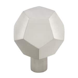 1-1/2 in. Satin Nickel Solid Faceted Cabinet Drawer Knobs (10-Pack)