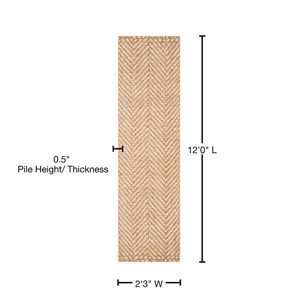 Ivory Elegance 27" Hand-Knotted Jute Runner Rug