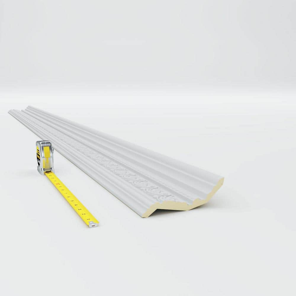 Primed White Polyurethane Geometric Crown Moulding Sample