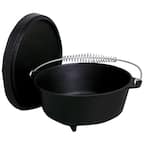 Pre-seasoned 8 qt. Round Cast Iron Dutch Oven in Black with Lid