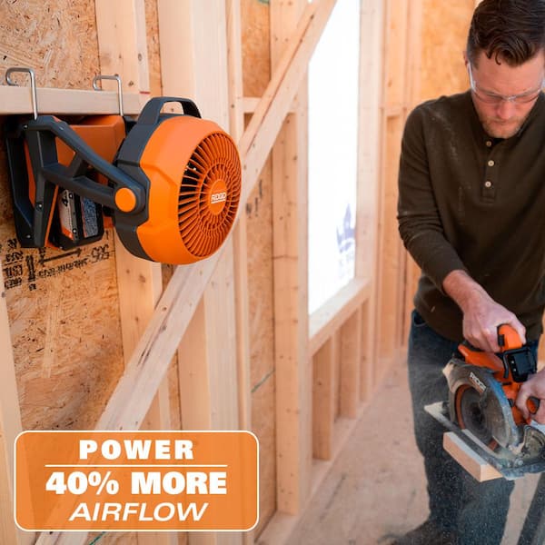 RIDGID - 18V Cordless Jobsite Fan Kit with 4.0 Ah Battery and Charger