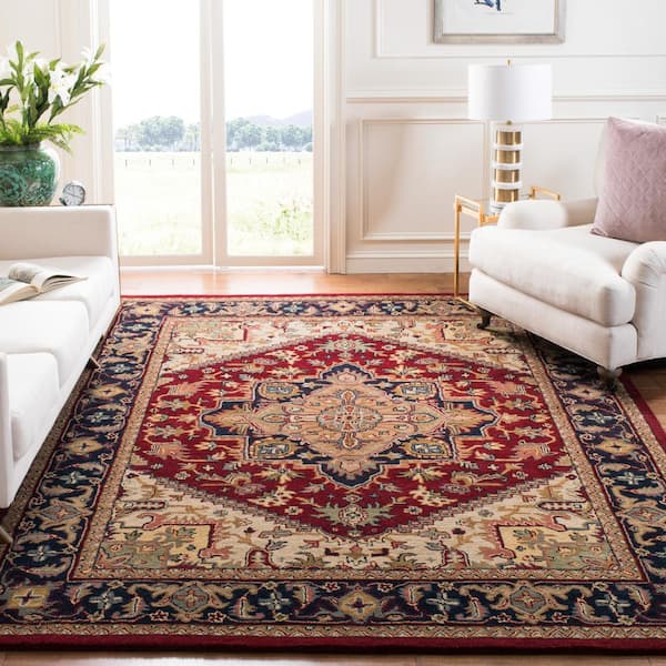 SAFAVIEH Braided Red/Multi 8 ft. x 10 ft. Oval Border Area Rug BRD210A-8OV  - The Home Depot