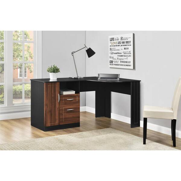 Altra Furniture Avalon Black Desk with Storage
