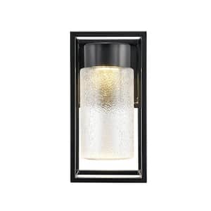 5.5 in. LED Light Powder Coated Black Outdoor Clear Textured