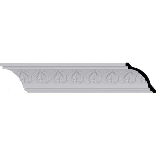 Ekena Millwork 3 in. x 3 in. x 94-1/2 in. Polyurethane Rachelle Crown Moulding