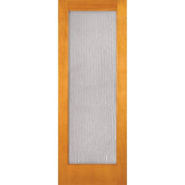 Feather River Doors 24 in. x 80 in. 1 Lite Unfinished Pine Bamboo Casting Woodgrain Interior Door Slab