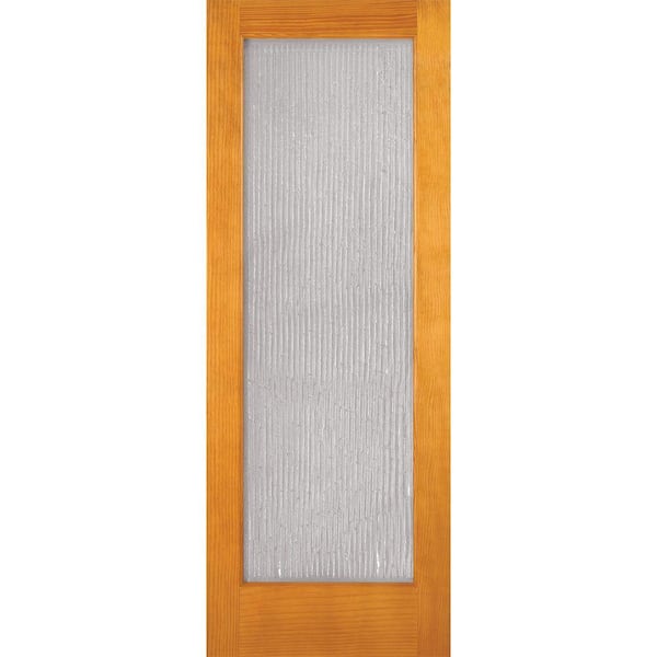 Feather River Doors 32 in. x 80 in. 1 Lite Unfinished Pine Bamboo Casting Woodgrain Interior Door Slab