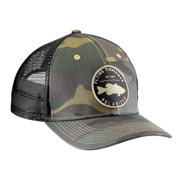 Flying Fisherman Bass Patch Trucker Hat in Camo H1787 - The Home Depot