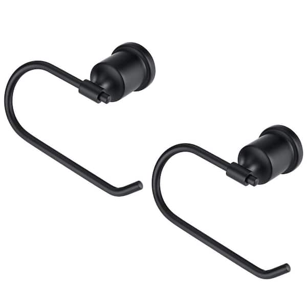 Wall-Mount Single Post Toilet Paper Holder with 2 PCS in Matte Black