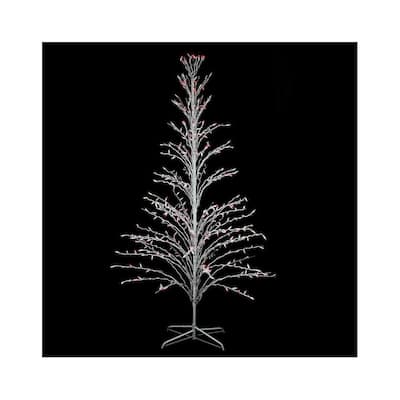 6 ft. White Lighted Christmas Cascade Twig Tree Outdoor Yard Art Decoration - Multi Lights