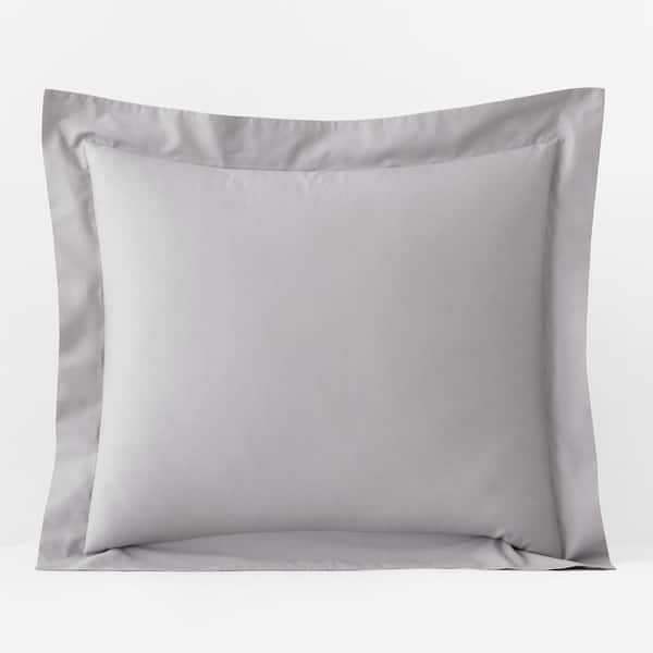 The Company Store Company Essentials Gray Organic Cotton Percale Euro Sham