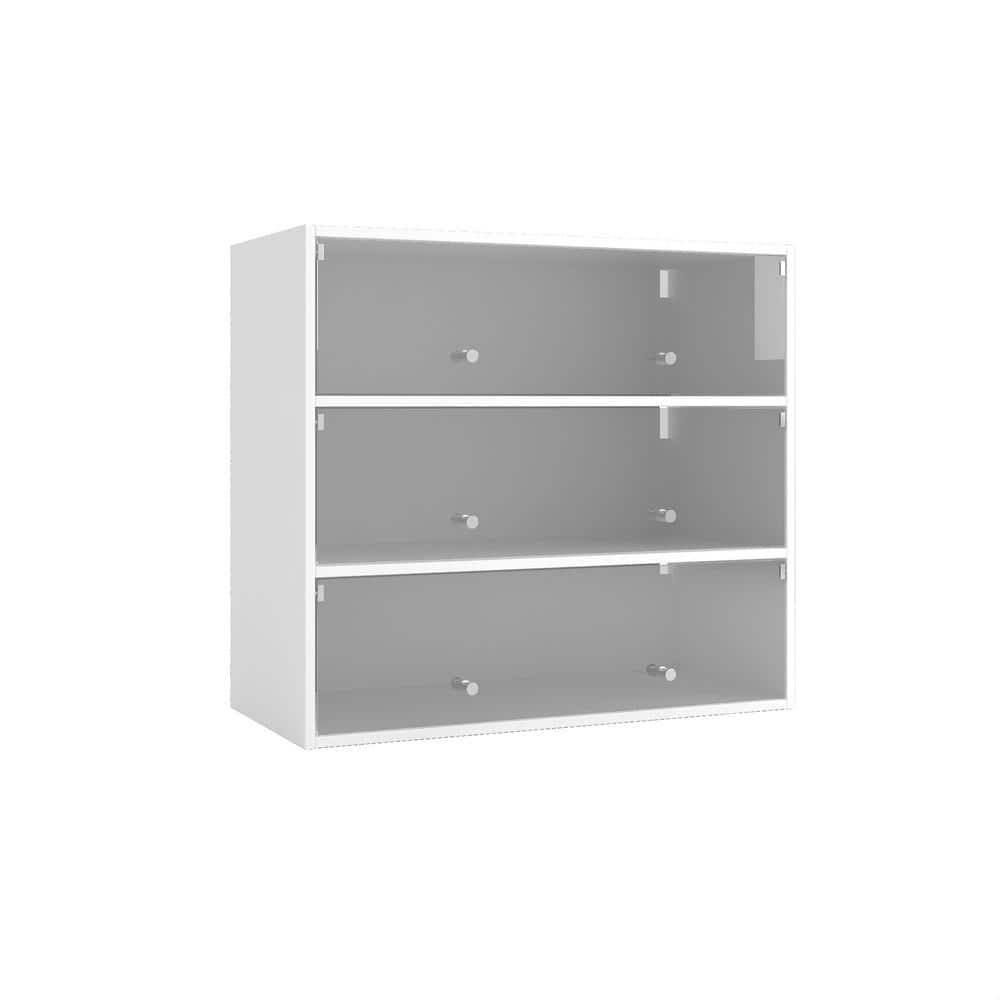 31.3 in. W x 14.76 in. D x 28.35 in. H White Shoe Cabinet Linen Cabinet wit