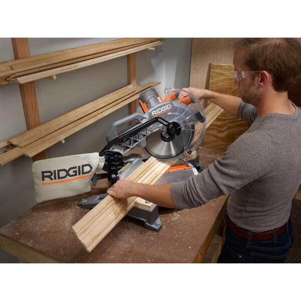 RIDGID 15 Amp Corded 12 in. Dual Bevel Miter Saw with LED RIDGID 15 Amp Corded 12 in. Dual Bevel Miter Saw with LED