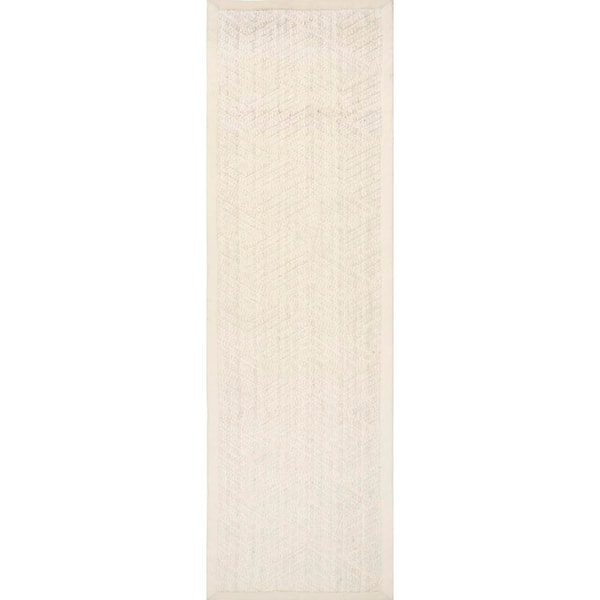 Aisha Monochrome Texture Cream 3 ft. x 8 ft. Indoor Runner Rug