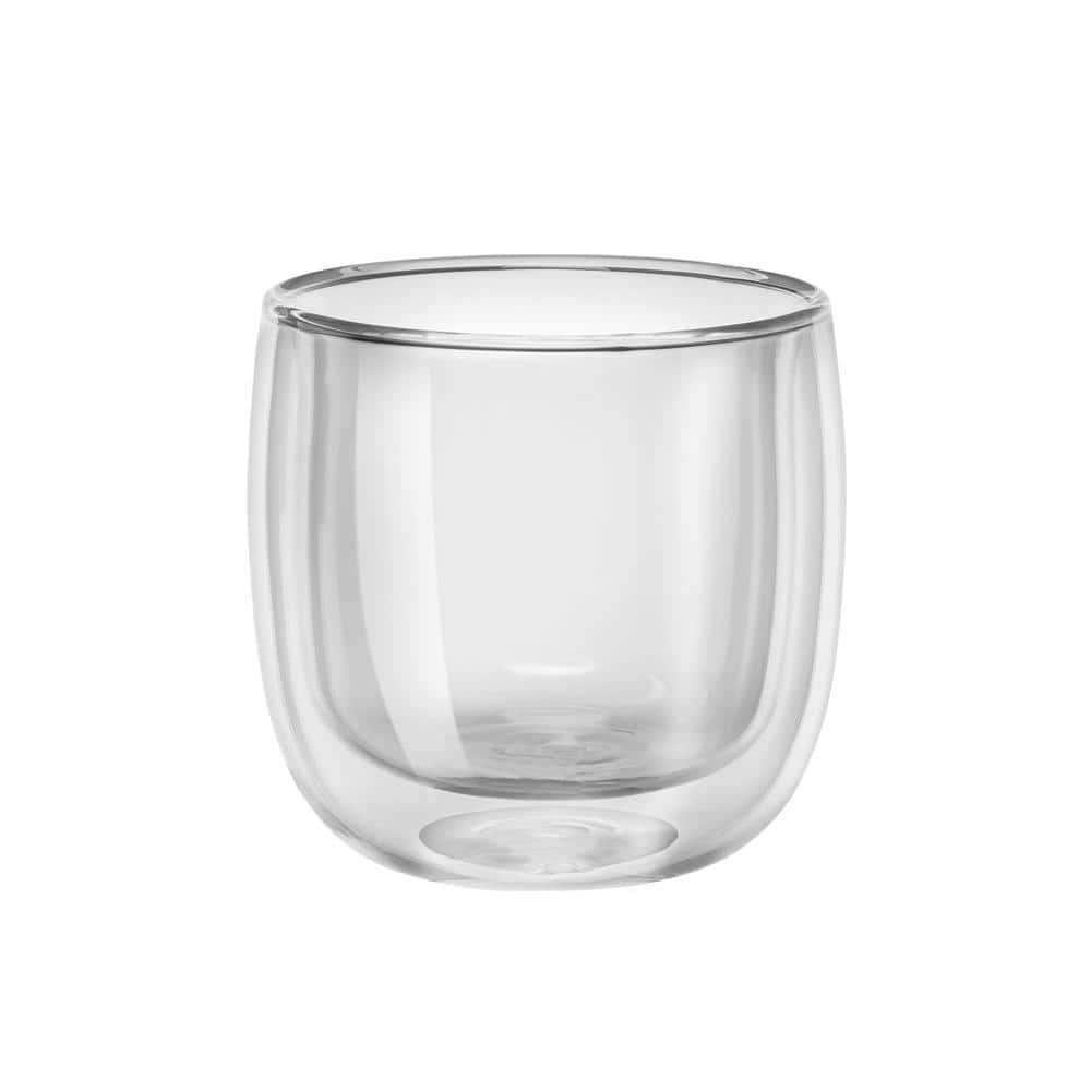 Clear Double-Wall Glass Tea Cups Set of 2