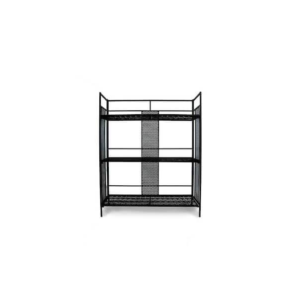 Northwest 34 in. Black Metal 3-shelf Etagere Bookcase with Open Back