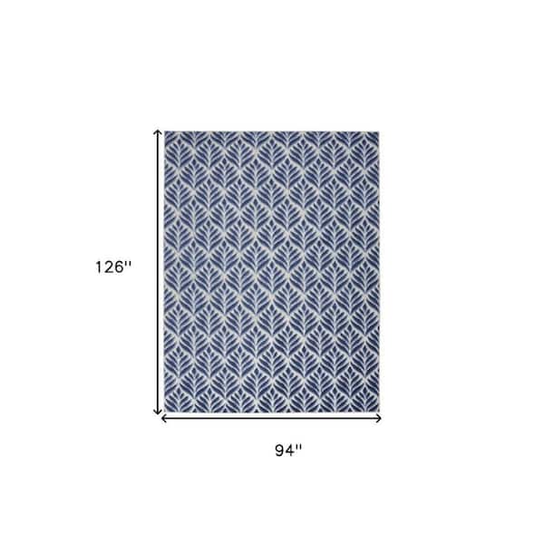 Blue 8 ft. x 11 ft. Woven Polypropylene Rectangle Indoor/Outdoor Area Rug