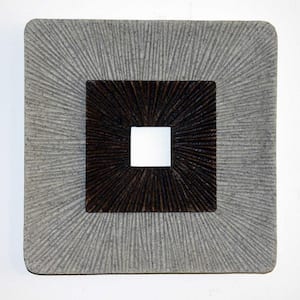 Mariana Indoor Brown/Gray Stoneware Ribbed Wall Decor