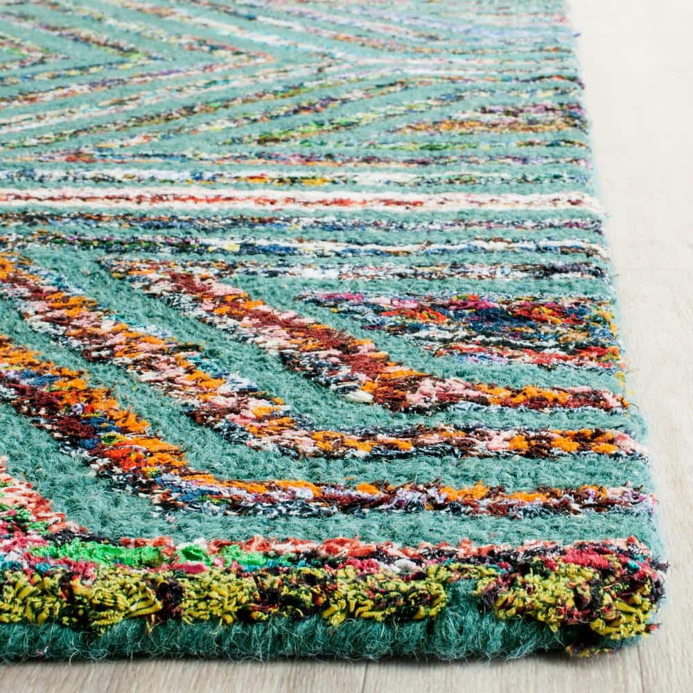 Handmade Nantucket Blue 9' x 12' Tufted Wool Area Rug