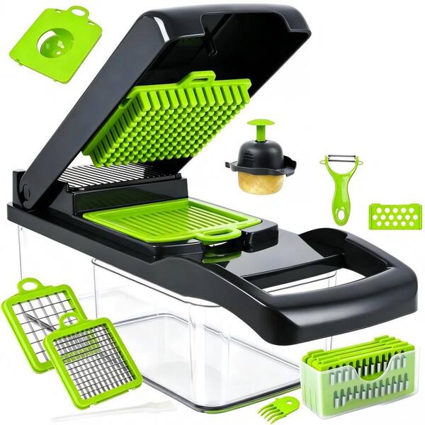 Pro Stainless Steel Interchangeable Blades Rust Resistant Multi Functional Vegetable Chopper Set of 1