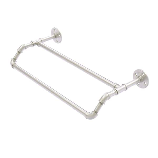 Allied Brass Pipeline Collection 24 in. Double Towel Bar in Satin Nickel