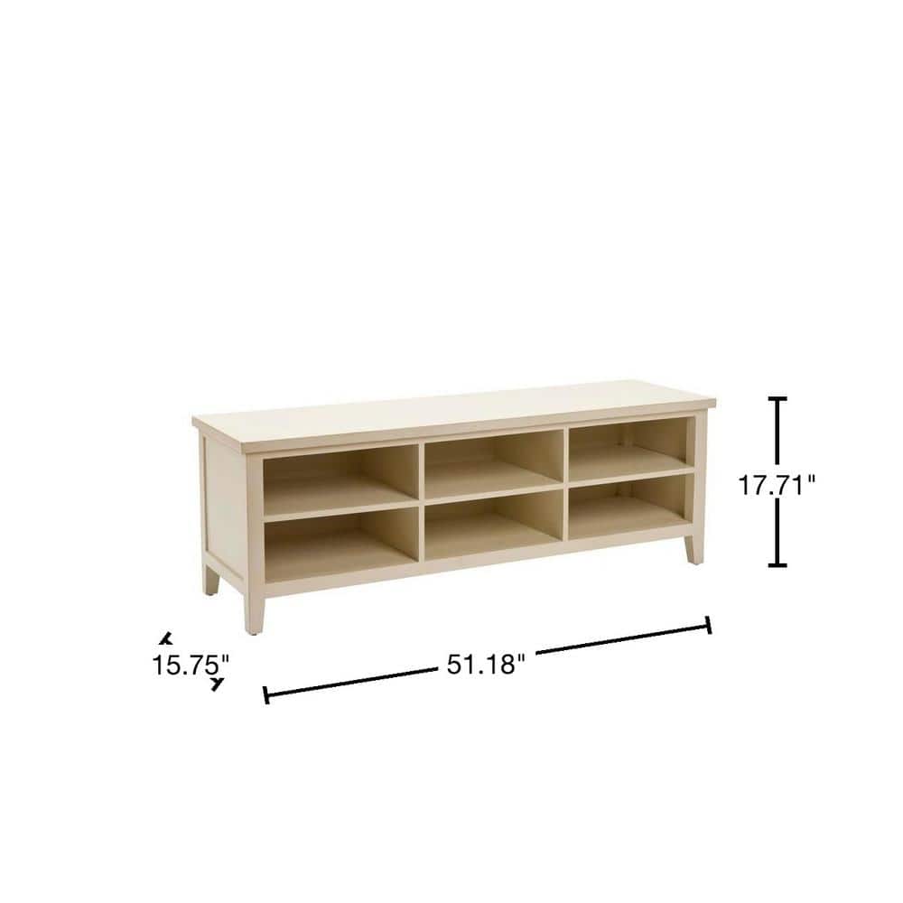 White Poplar Wood Transitional Bookshelf with Cubes