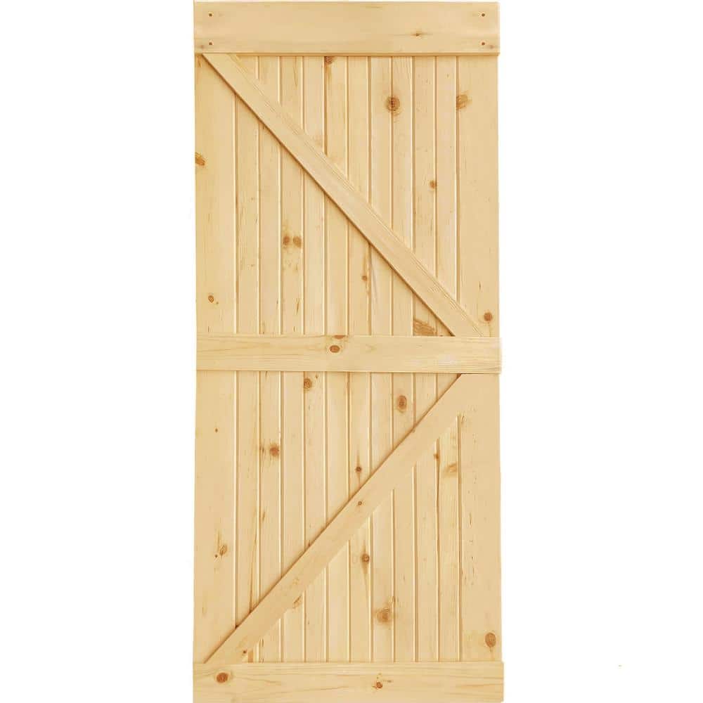 Light Brown Knotty Pine 84" x 24" Barn Door Slab