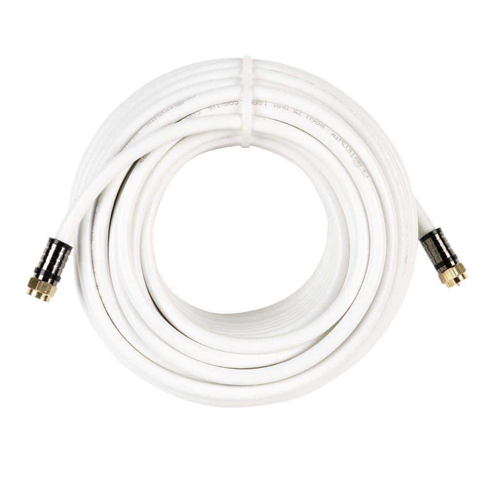 50ft White General Electric 33605 RG6 Coaxial Cable