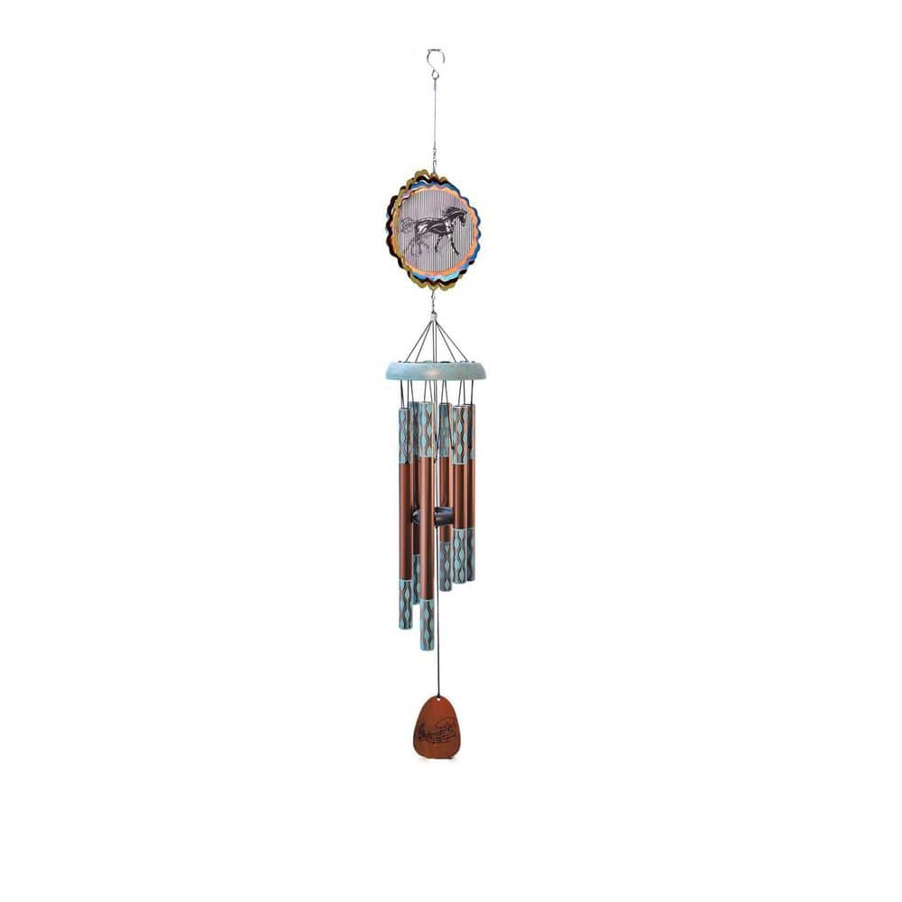 37 in. Aluminum Wind Chime for Outside with 3D Animations Horse