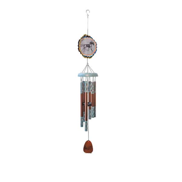 風鈴 HUMANMADE ANIMAL WIND CHIME 37 in. Aluminum Wind Chime for Outside with 3D Animations Horse