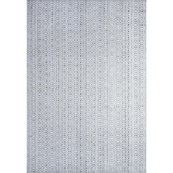 Dynamic Rugs Allegra 5 ft. X 8 ft. Ivory/Silver Geometric Indoor Area Rug