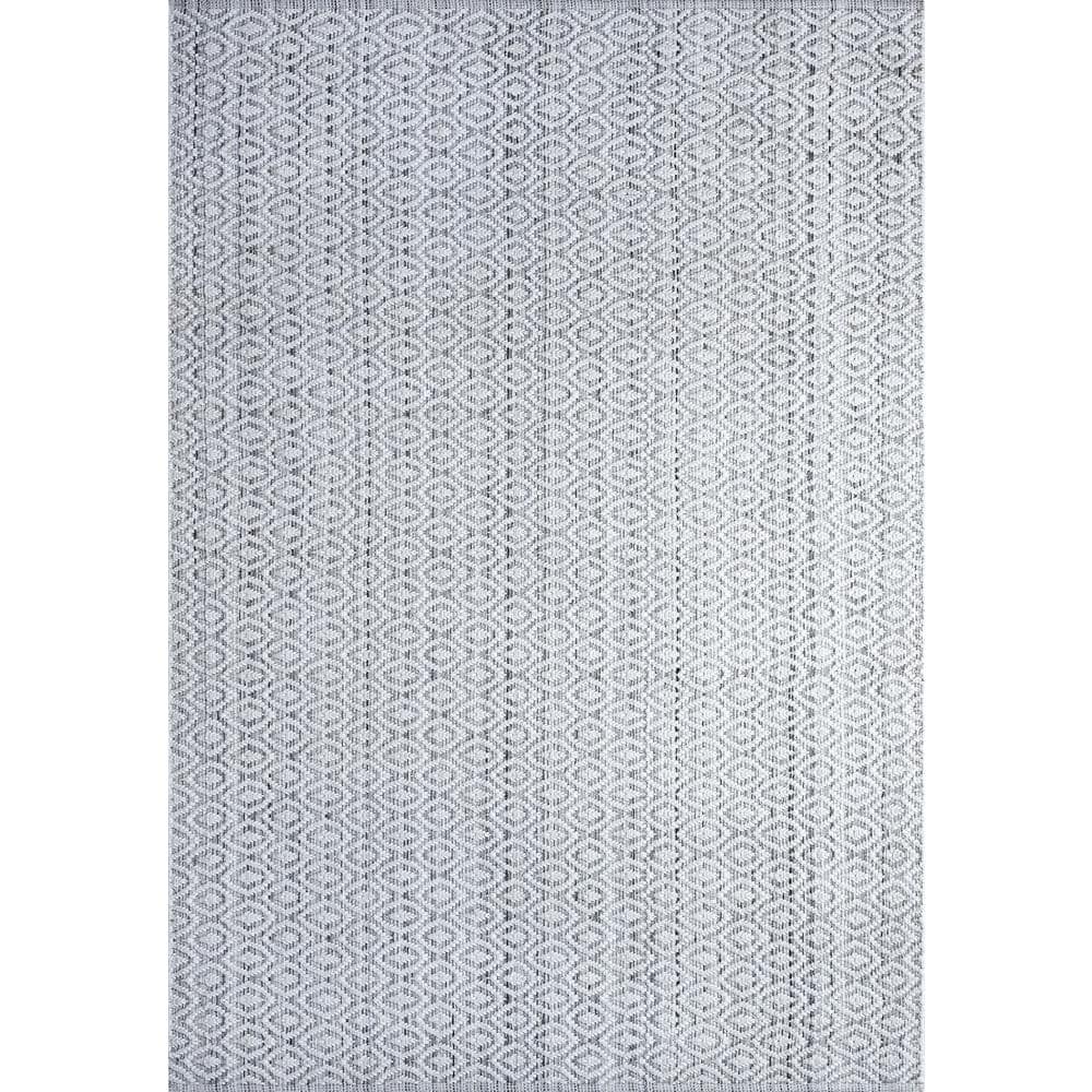 Dynamic Rugs Allegra 8 ft. X 10 ft. Ivory/Silver Geometric Indoor Area ...