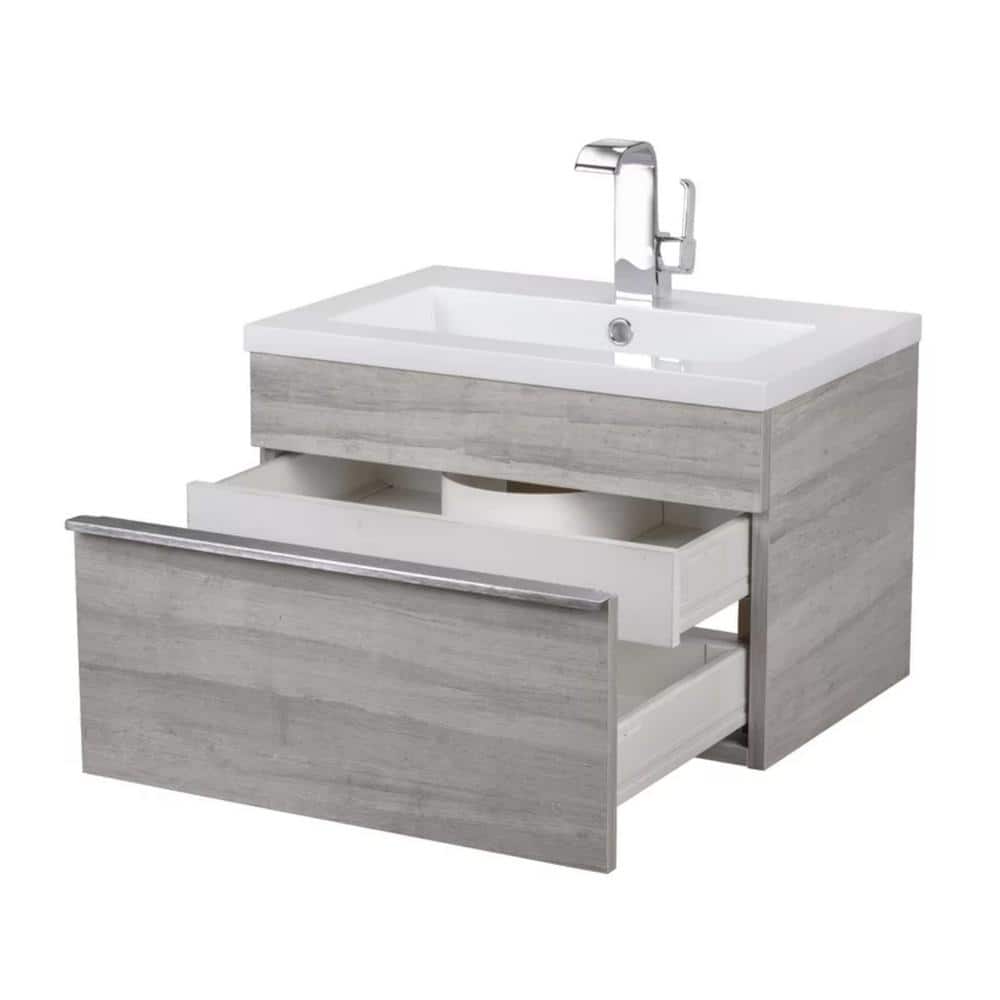 Arlie 24'' Single Sink Bathroom Vanity with Cultured Marble Top