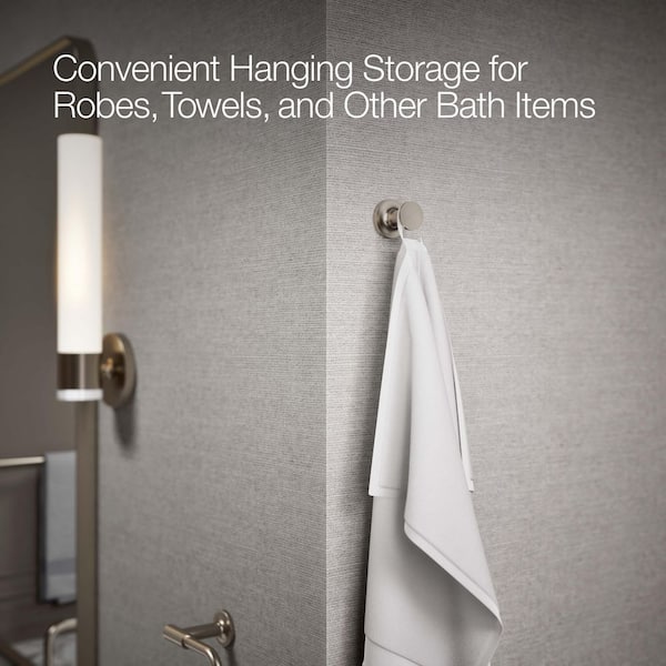 KOHLER Purist Single Robe Hook in Vibrant Brushed Nickel K-14443