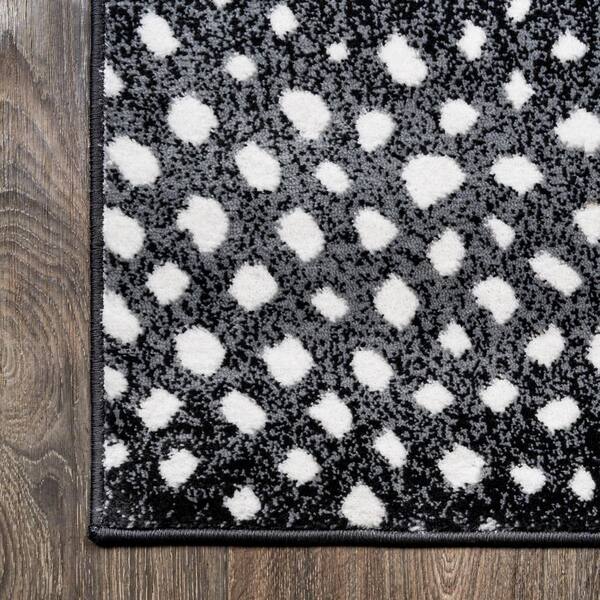 Black and white cow animal print vinyl carpet