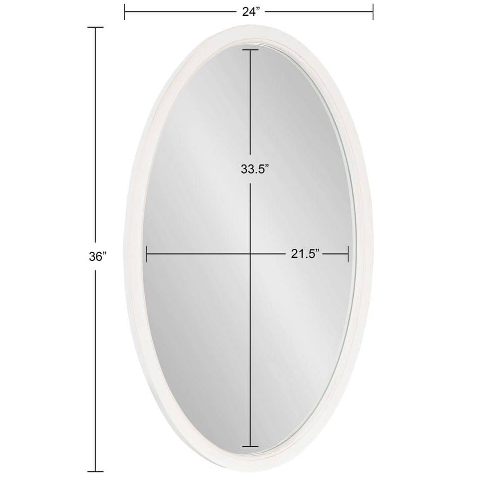 Hogan 24x36 White Oval Wood Framed Wall Mirror