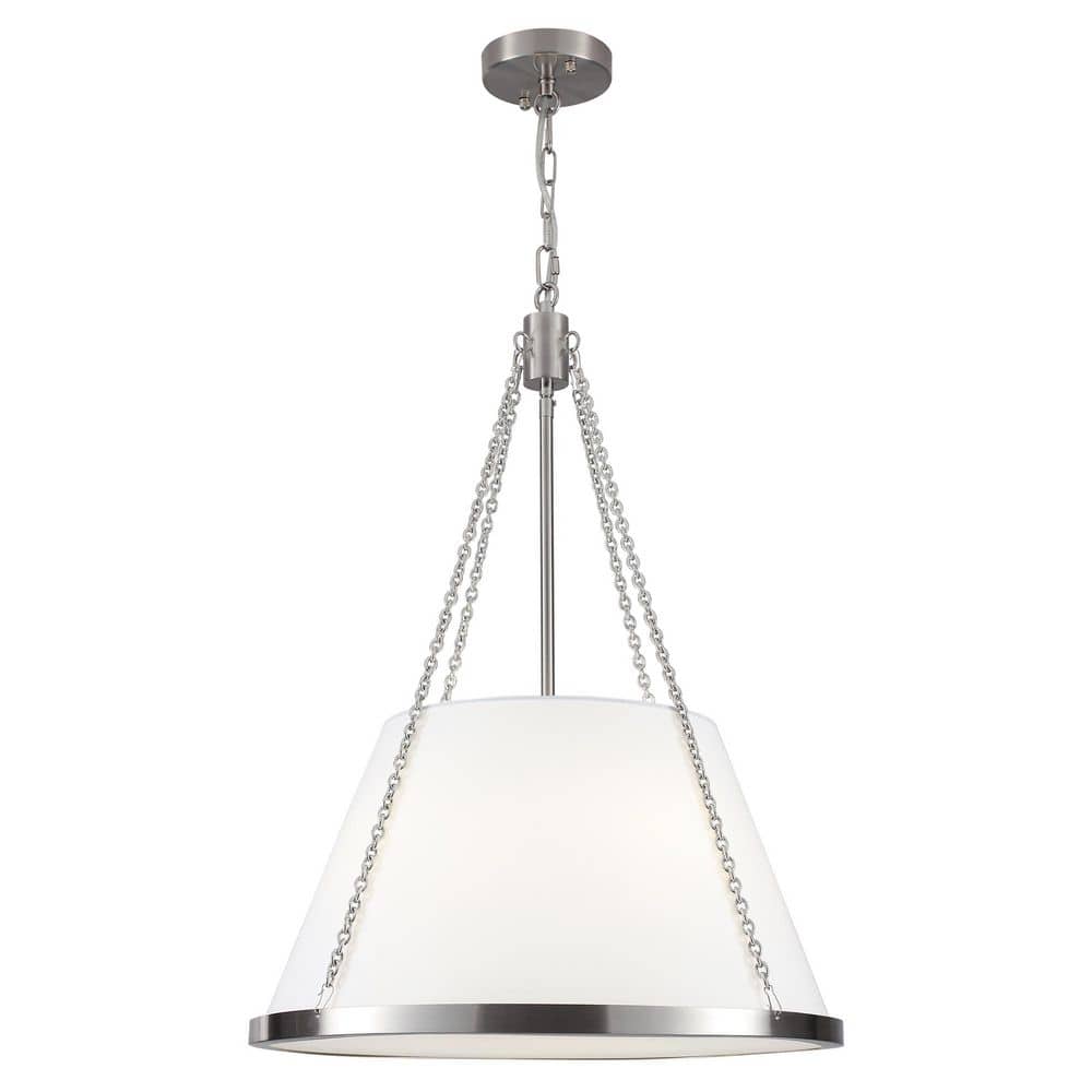 4-Light Nickel Modern Cone Chandelier with White Fabric Shade Height Adjustable Large Pendant Light for Kitchen Island price history on PriceWatchPro