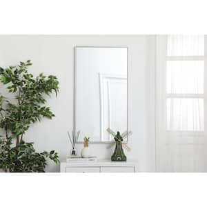 Medium Rectangle Silver Modern Mirror (36 in. H x 20 in. W)