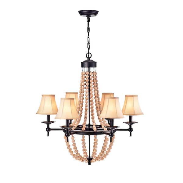 GREENVILLE SIGNATURE Souci 6-Light Black Candle Style Chandelier