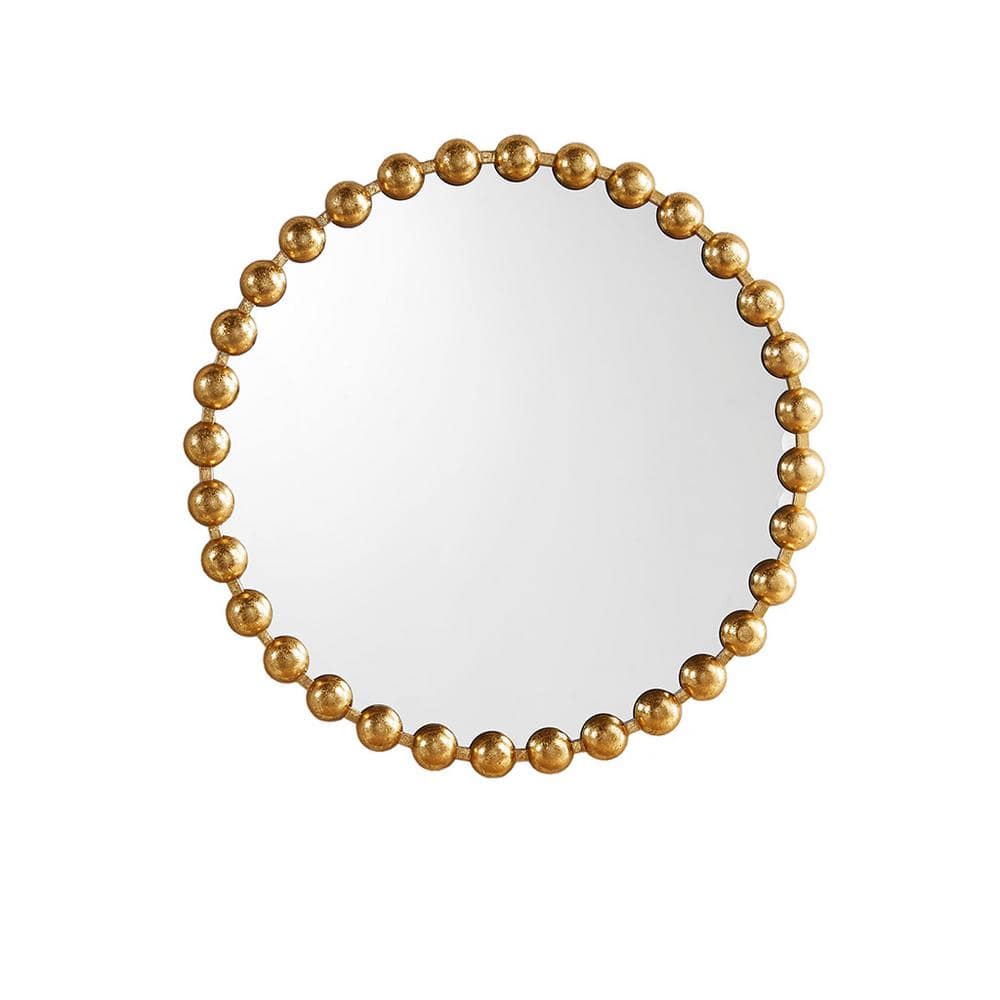 Beautiful Marlowe Antique Gold 27 in. W x 27 in. H Modern Glam Round Iron F
