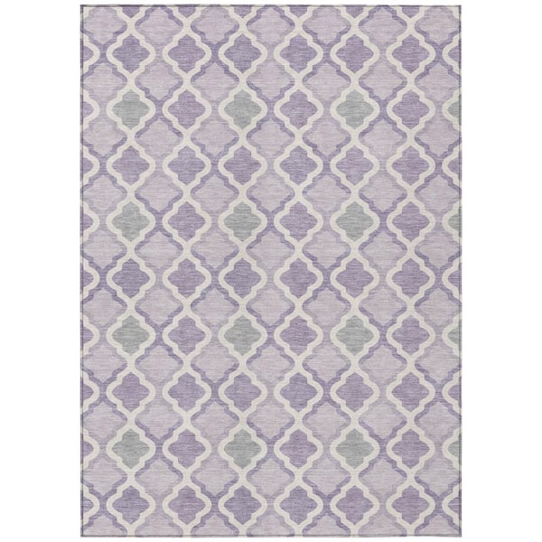 Chantille Machine Washable Indoor/Outdoor Abstract ACN3138 Lavender 5 ft. x 7 ft. 6 in. Area Rug