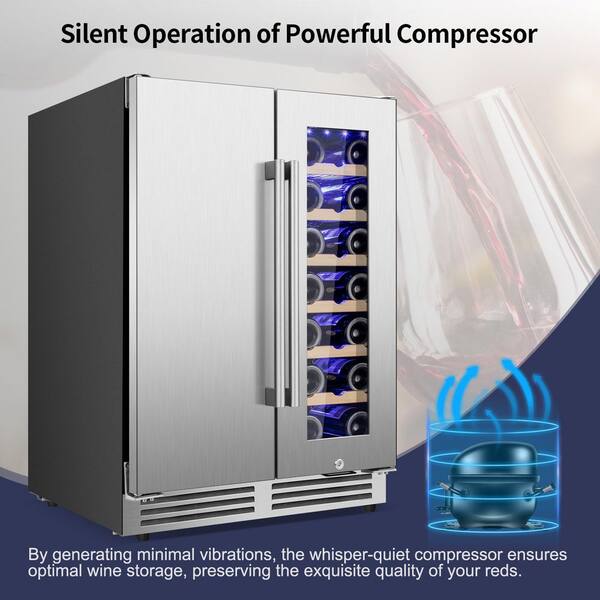 Nipus 24 in. Dual Zone 20-Bottle and 57-Can Wine and