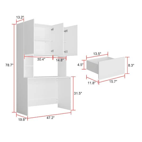 Vikiullf Writing Desk with Storage Cabinet - 47.2” Black Modern Wood Home  Office Computer Desk with 2 File Drawers & Open Shelf Study Table for Teens