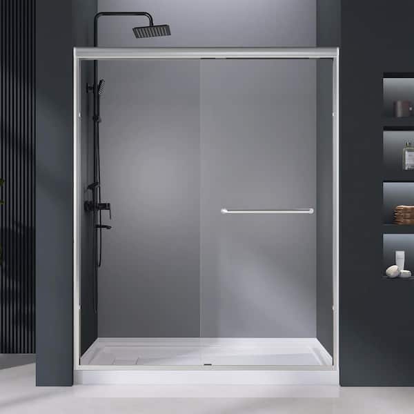Zeafive 56 to 60 in. W x 72 in. H Double Sliding Shower Door in