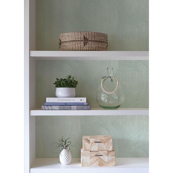 Folly Seafoam Blue Zen Swirls Wallpaper