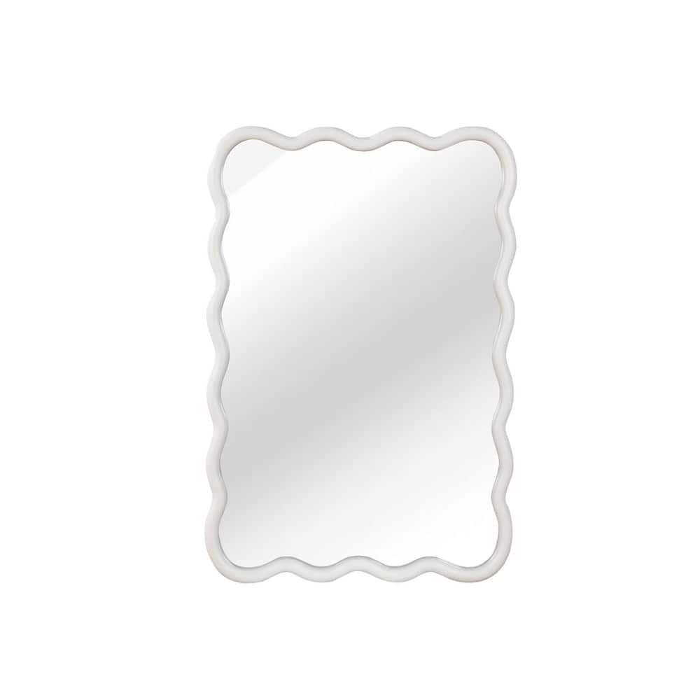 24 in. W x 36 in. H Rectangular Solid Wood Framed Wall Bathroom Vanity Mirror in White price history on PriceWatchPro